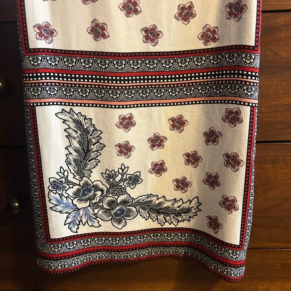 ZARA Trafaluc Floral & Geometric Print Shift Dress - Bohemian / Scarf Print - Picture 7 of 7